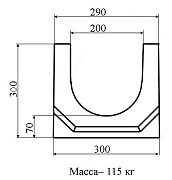 Водосток DN 200. 1000х290х300 мм